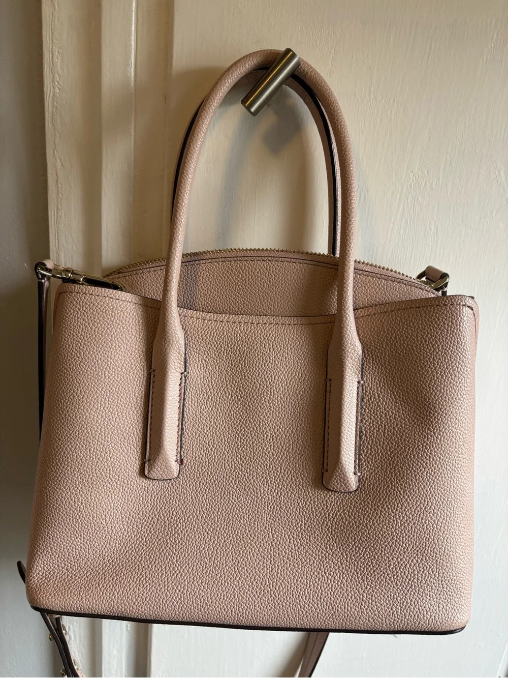 kate spade Blush Pink Pebbled Leather Satchel with Top Handles